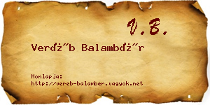 Veréb Balambér névjegykártya